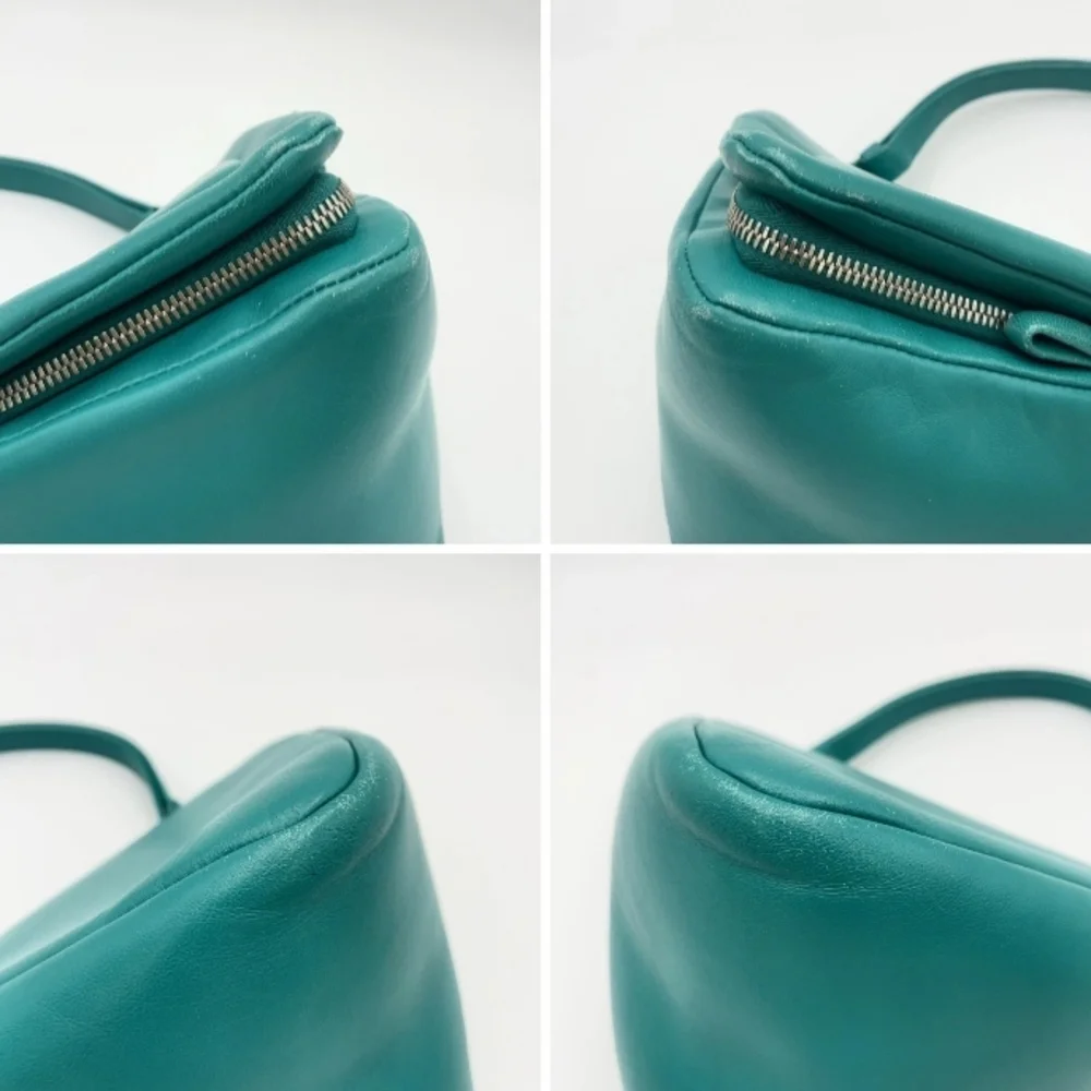 Authentic Prada Triangle Pavone Green Nappa Leather 2 Way Bag W/DB & Strap